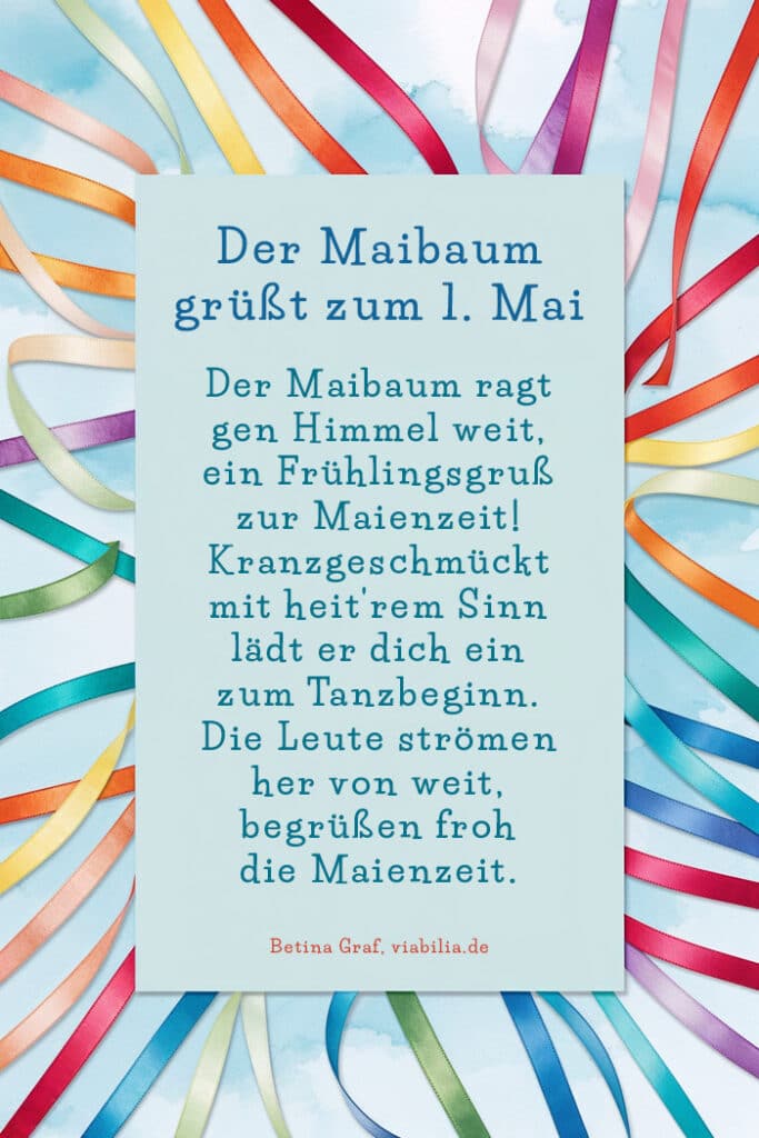 Grüße zum 1. Mai: Der Maibaum grüßt zur Maienzeit