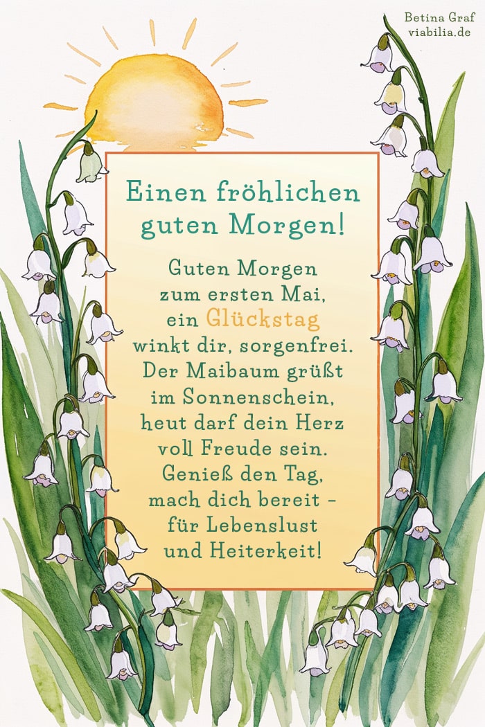 Fröhlicher guten Morgen-Gruß zum 1. Mai