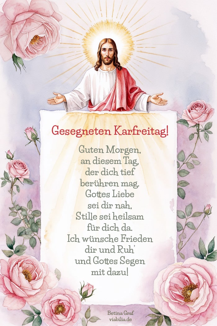 Christlicher Guten Morgen-Gruß zum Karfreitag