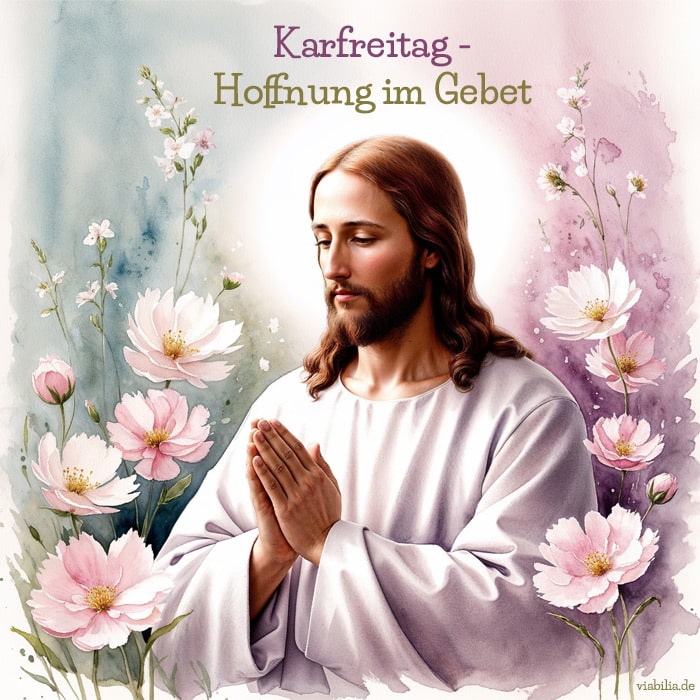 Karfreitag-Bild: Hoffnung im Gebet, auf dem Bild der betende Jesus