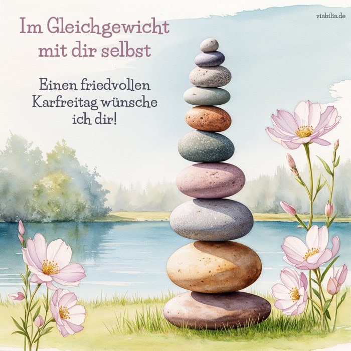 Spruch zum Karfreitag, im Gleichgewicht mit dir selbst