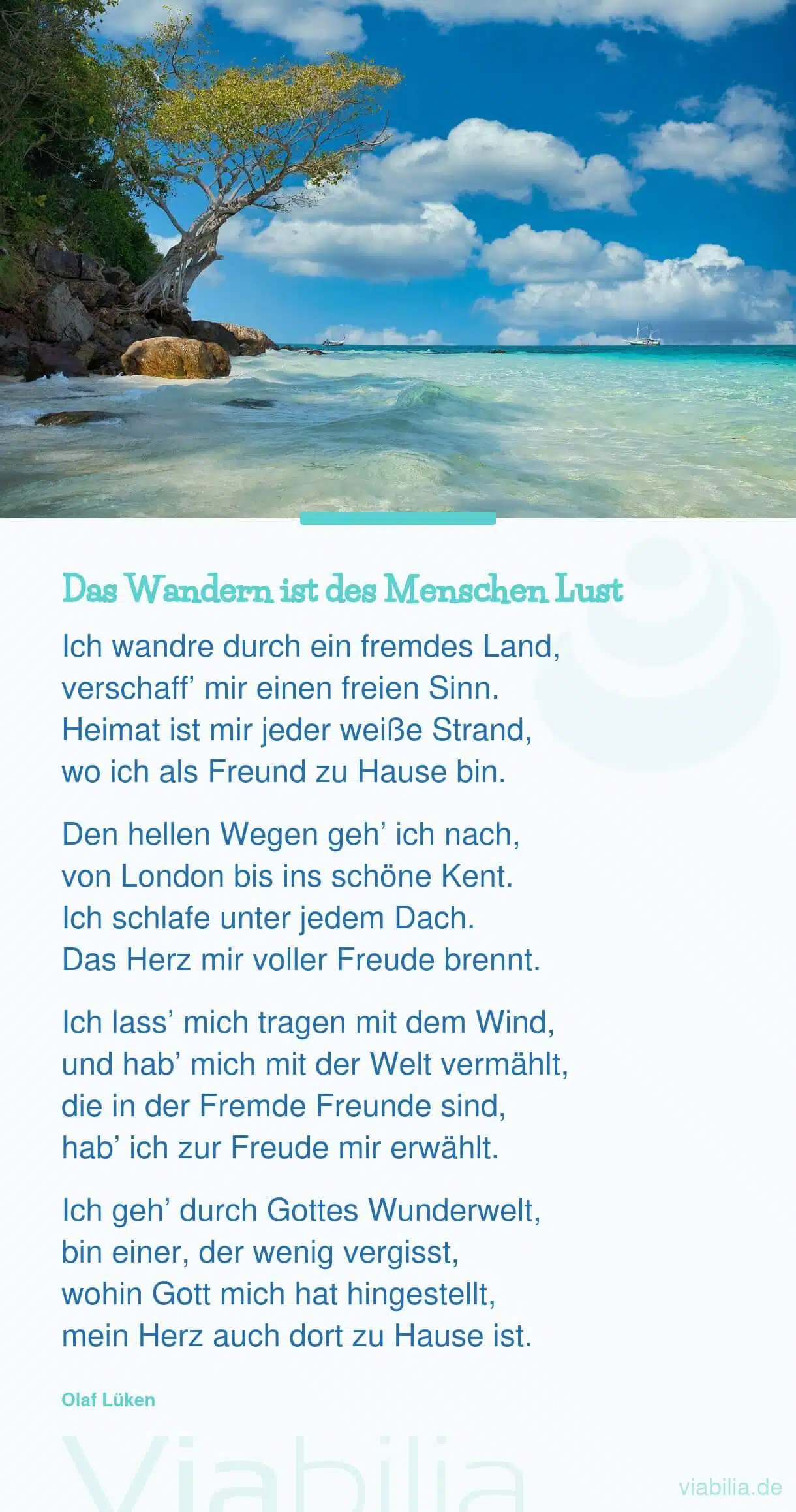 Gedicht von Olaf Lüken über das Wandern