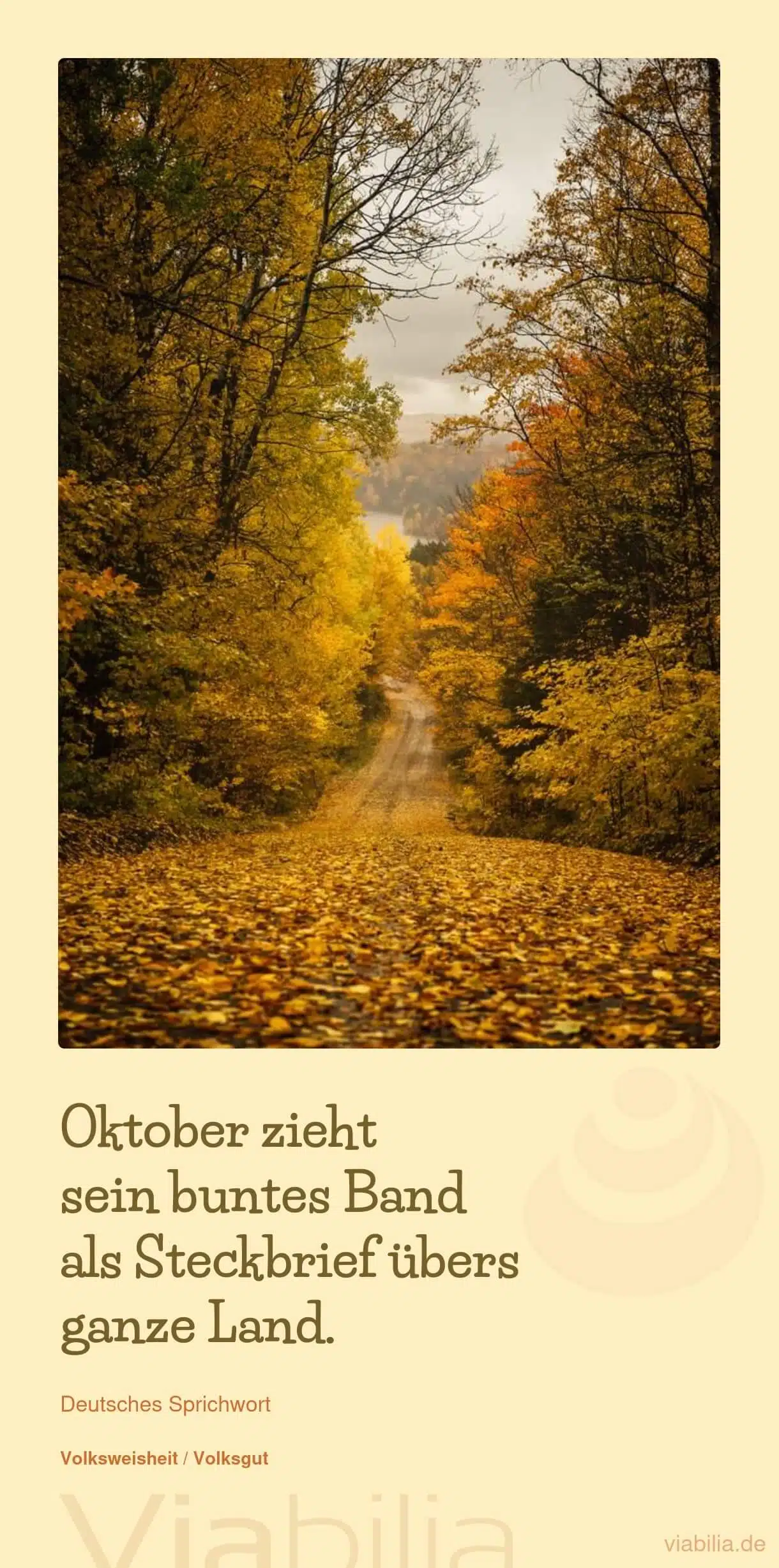 Sprichwort über den Herbst bzw. Oktober